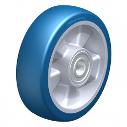 Løse sværlasthjul med polyurethanbane og aluminiumsfælg.