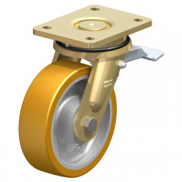 Polyurethan sværlasthjul med ”stop-top” bremse.